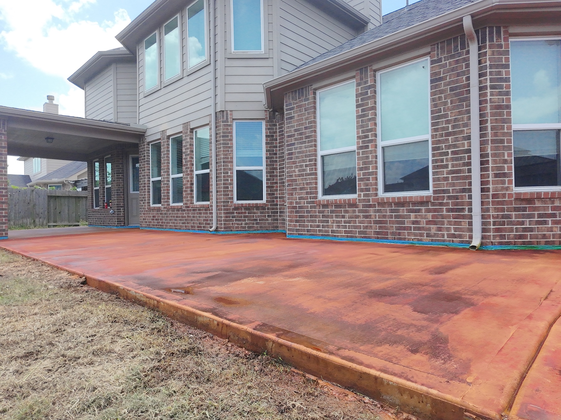 large concrete patio